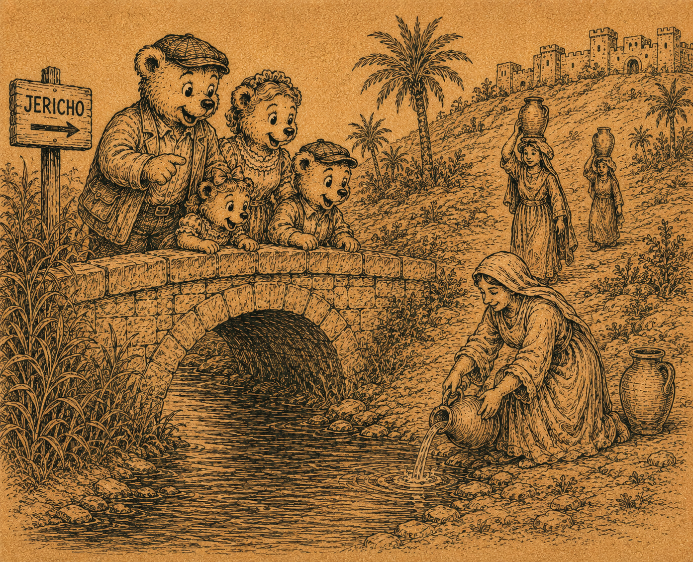 Charlie Bear Takes His Family to the River Jordan and Jericho