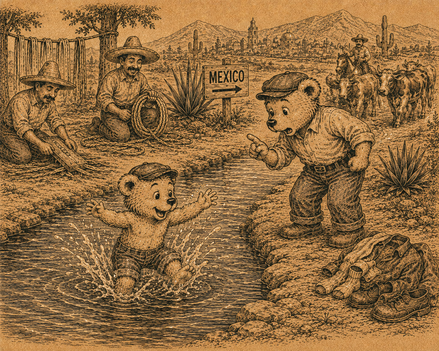 Charlie Bear Takes Little Charlie to Mexico